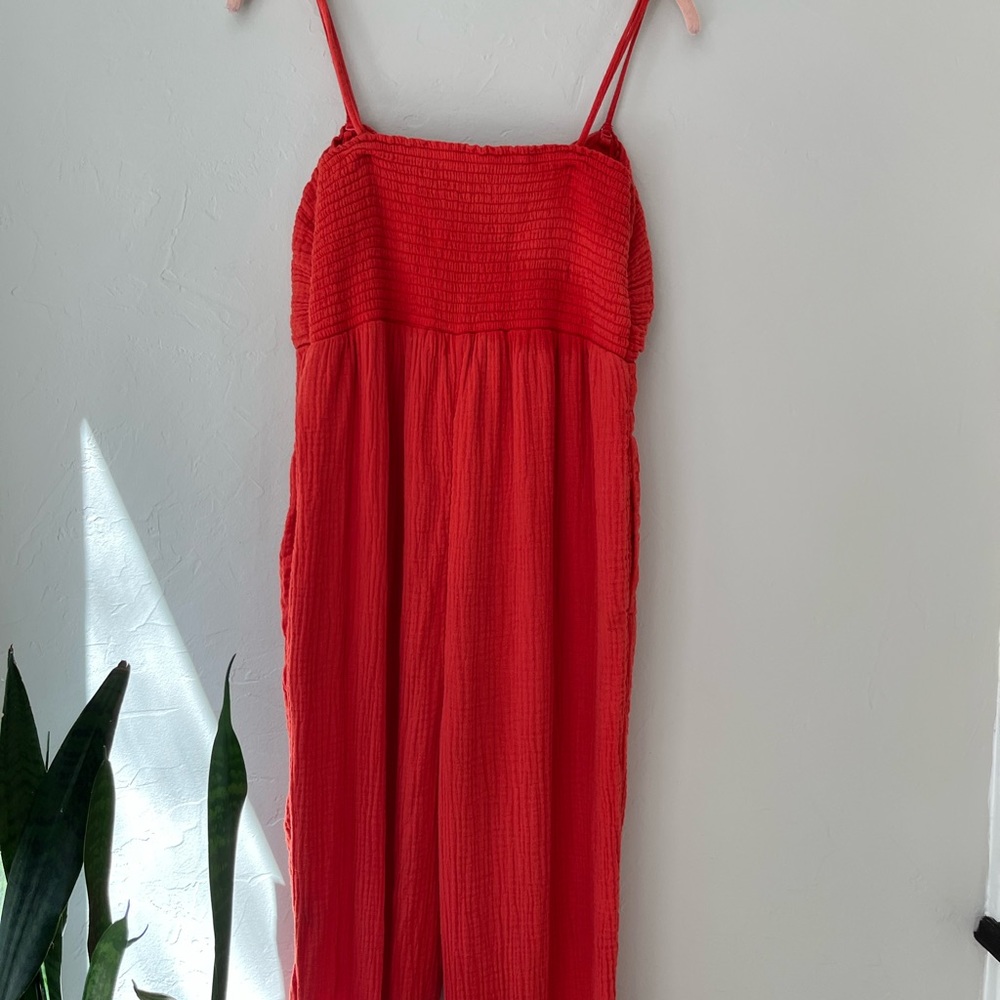ANTHROPOLOGIE SATURDAY SUNDAY ISABEL TIE FRONT ORANGE JUMPSUIT MP M P - Picture 4 of 4